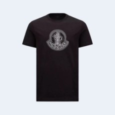 몽클레어 로고 모티브 티셔츠 블랙