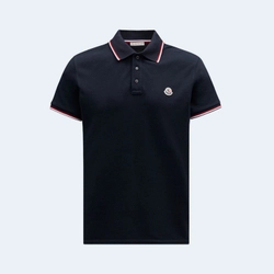 몽클레어 로고 패치 폴로셔츠 다크 블루