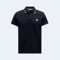몽클레어 로고 패치 폴로셔츠 다크 블루