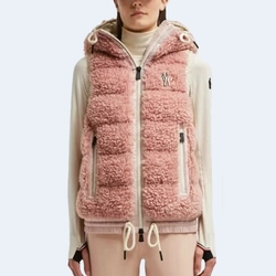 몽클레어 테디 패디드 조끼 핑크
