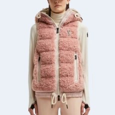 몽클레어 테디 패디드 조끼 핑크