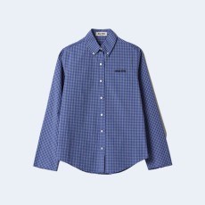 미우미우 체크 셔츠 사파이어 블루