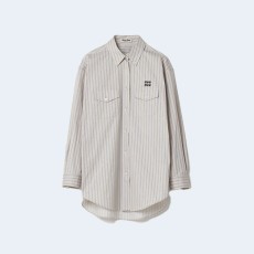 미우미우 스트라이프 코튼 셔츠