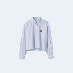 미우미우 스트라이프 코튼 셔츠