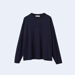 미우미우 로고 장식 코튼 블루