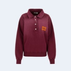 미우미우 롱 슬리브 폴로 로고