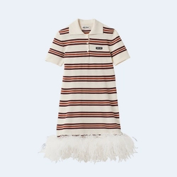 미우미우 실크 코튼 폴로 드레스