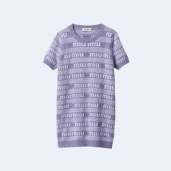 미우미우 로고 울 캐시미어 드레스