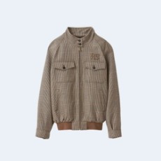 미우미우 프린스 오브 웨일즈 체크 블루종 자켓