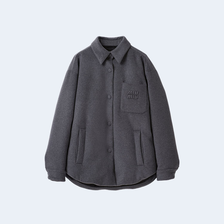 미우미우 미디엄 웨이트 벨루어 다운 자켓