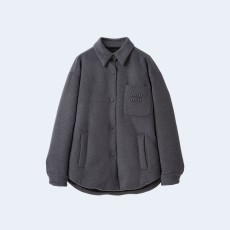 미우미우 미디엄 웨이트 벨루어 다운 자켓