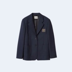 미우미우 로고 자수 싱글브레스트 모헤어 재킷