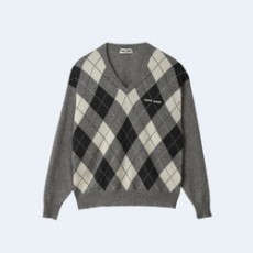 미우미우 캐시미어 스웨터 마블 그레이