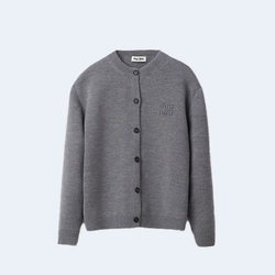 미우미우 울 나일론 니트 가디건