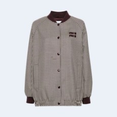 미우미우 로고 아플리케 봄버 재킷