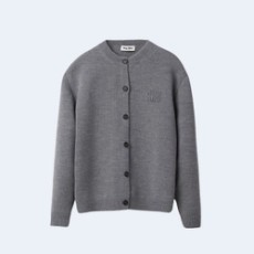 미우미우 울 앤 나일론 니트 가디건