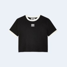 미우미우 코튼 저지 티셔츠