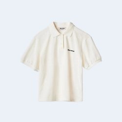 미우미우 코튼 피케 폴로 셔츠 화이트