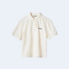 미우미우 코튼 피케 폴로 셔츠 화이트