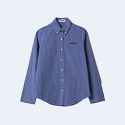 미우미우 체크 셔츠 사파이어 블루