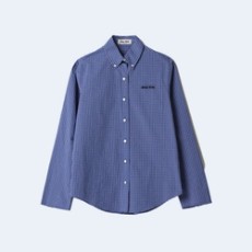 미우미우 체크 셔츠 사파이어 블루