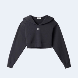 미우미우 코튼 플리스 스웨트셔츠