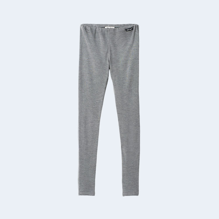 미우미우 실크 저지 그레이 팬츠