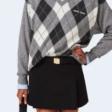 미우미우 그랑 드 뿌드르 미니스커트