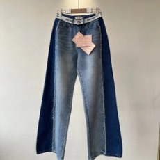 미우미우 코우 로고 데님 팬츠