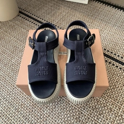 미우미우 데님 플랫폼 샌들