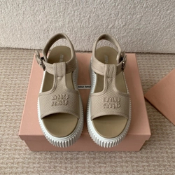 미우미우 데님 플랫폼 샌들