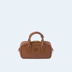 미우미우 레귤러 아르카디 가죽백 코냑