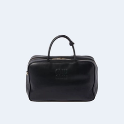 미우미우 가죽 스트랩 탑 핸들백 블랙