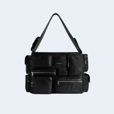 발렌시아가 슈퍼비지 라지 슬링백 블랙