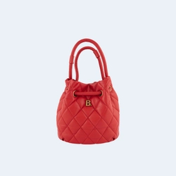 발렌시아가 B로고 퀄팅 버킷백 레드