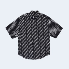 발렌시아가 올 오버 로고 셔츠