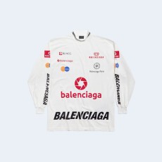 발렌시아가 리그 로고 프린트 스웨트셔츠 화이트