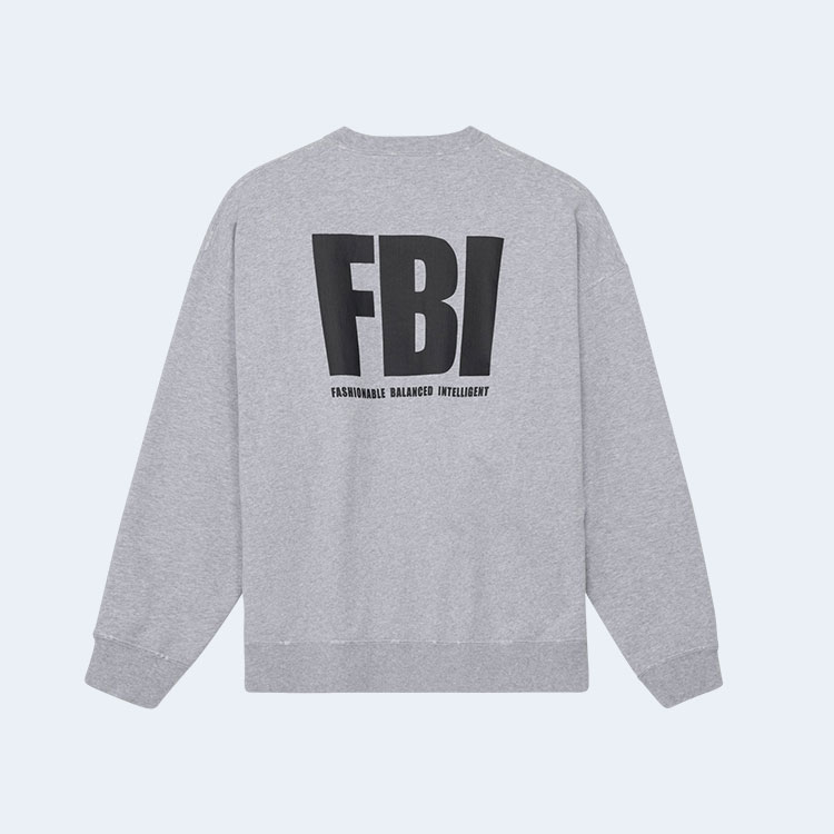 발렌시아가 FBI 스웨트셔츠 그레이