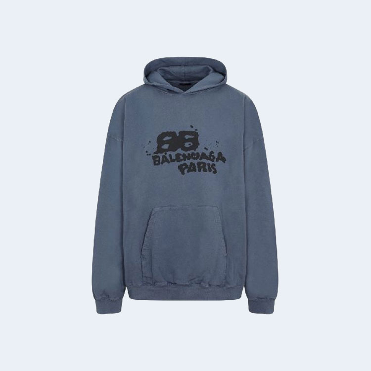 발렌시아가 핸드 드로운 BB 아이콘 후드