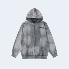 발렌시아가 헤비 듀티 워싱 후디 집업 그레이