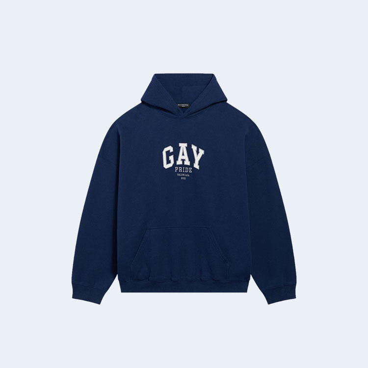 발렌시아가 Pride 후드 네이비