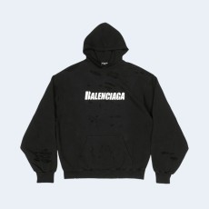 발렌시아가 캡 디스트로이드 후드 블랙