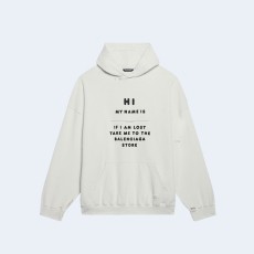 발렌시아가 하이 마이 네임 이즈 후디 화이트