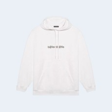 발렌시아가 심볼릭 체스트 크리에이티브 로고 레트로 후드 화이트