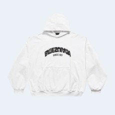 발렌시아가 백 플립 오버사이즈 라운드 후디 화이트