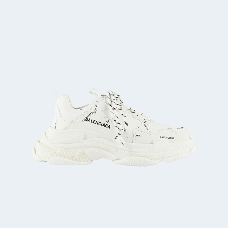 발렌시아가 올오버 로고 트리플 S 스니커즈 화이트