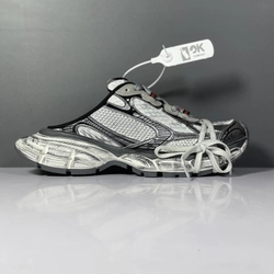 발렌시아가 3XL 그레이 블랙 뮬 스니커즈