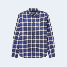 발렌시아가 패딩 로고 엠브로이드 체크 코튼플란넬 오버셔츠