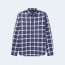 발렌시아가 패딩 로고 엠브로이드 체크 코튼플란넬 오버셔츠