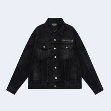 발렌시아가 백 자수 로고 데님 블랙 자켓